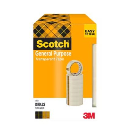 (7100336194/710021320) SCOTCH CINTA TRANSPARENTE 508 ROLLO 19MM X 66M PACK 8U