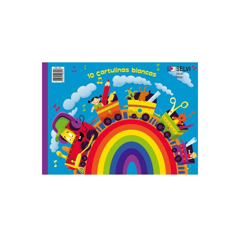 (301) SELVI CUADERNO PARA MANUALIDADES CON 10 CARTULINAS 24X32CM 180GR BLANCO
