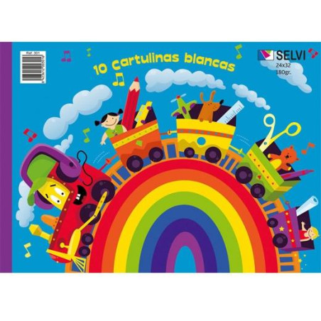 (301) SELVI CUADERNO PARA MANUALIDADES CON 10 CARTULINAS 24X32CM 180GR BLANCO