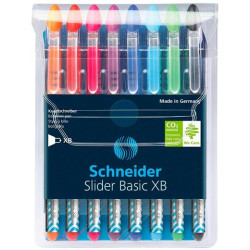 (SH151298) SCHNEIDER BOLÍGRAFO SLIDER BASIC XB PUNTA GRUESA C/SURTIDOS ESTUCHE 8 UD