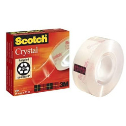 (7100027387) SCOTCH CINTA ADHESIVA SUPERTRANSPARENTE CRYSTAL 600 ROLLO 19MM X 33M CAJA INDIVIDUAL
