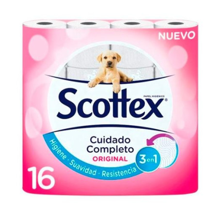 (61265792) SCOTTEX ORIGINAL PAPEL HIGIÉNICO DOBLE CAPA PACK DE 16 ROLLOS