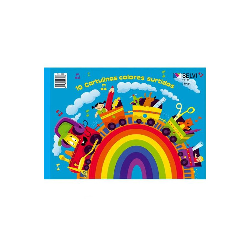 (300) SELVI CUADERNO PARA MANUALIDADES CON 10 CARTULINAS 24X32CM 180GR COLORES SURTIDOS