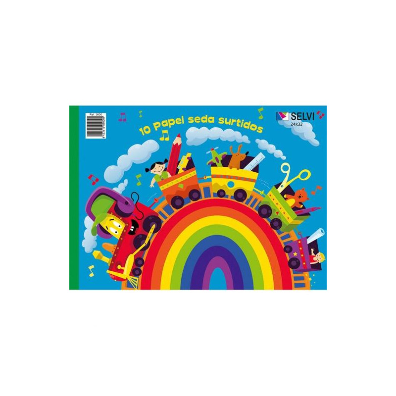 (3600) SELVI BLOC DE MANUALIDADES PAPEL SEDA 10 32X24CM COLORES SURTIDOS