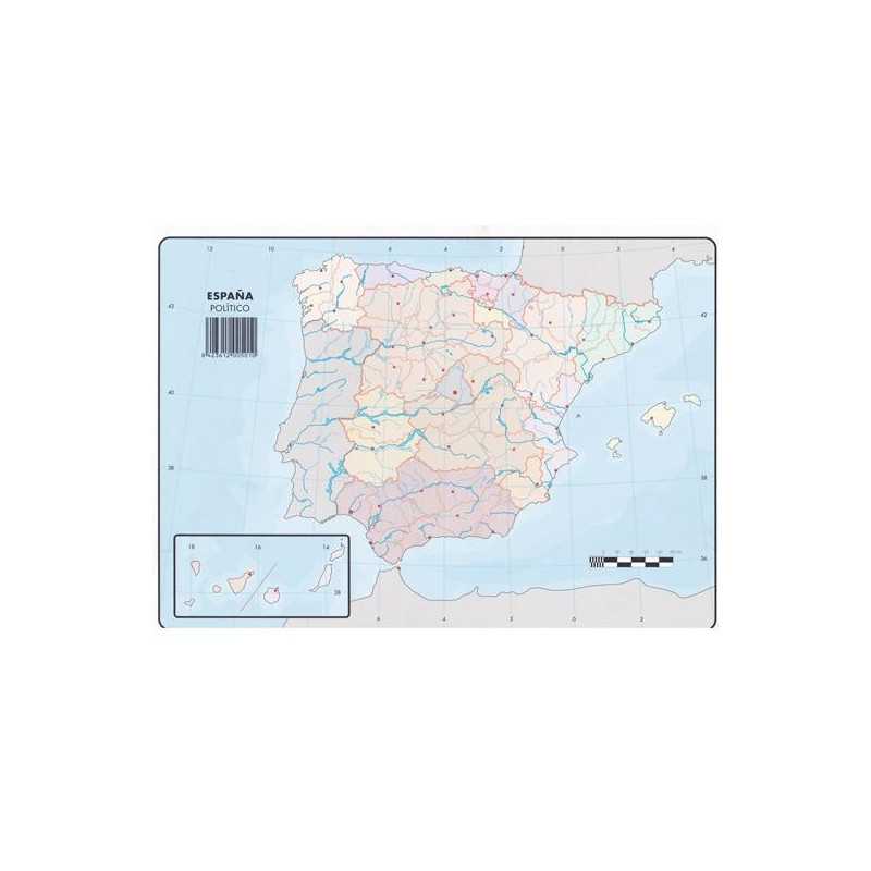 (501) SELVI MAPA MUDO POLÍTICO DE ESPAÑA A4 -50U-