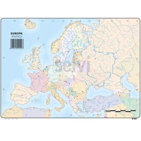 (502) SELVI MAPA MUDO POLÍTICO DE EUROPA A4 -50U-