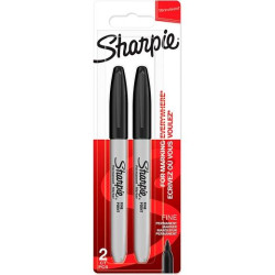 (1985860) SHARPIE MARCADOR PERMANENTE PUNTA FINA NEGRO BLÍSTER 2 UD