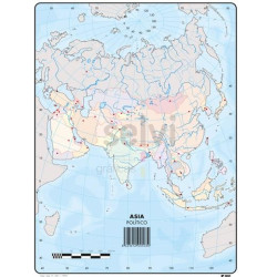 (503) SELVI MAPA MUDO POLÍTICO DE ASIA A4 -50U-