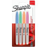 (2065402) SHARPIE MARCADOR PERMANENTE FINE PUNTA REDONDA 0.9MM C/SURTIDOS PASTEL BLÍSTER 4 UD