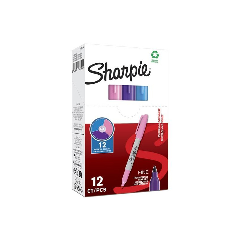 (2168794) SHARPIE MARCADOR PERMANENTE FINE F C/SURTIDOS ROSA/MORADO/TURQUESA