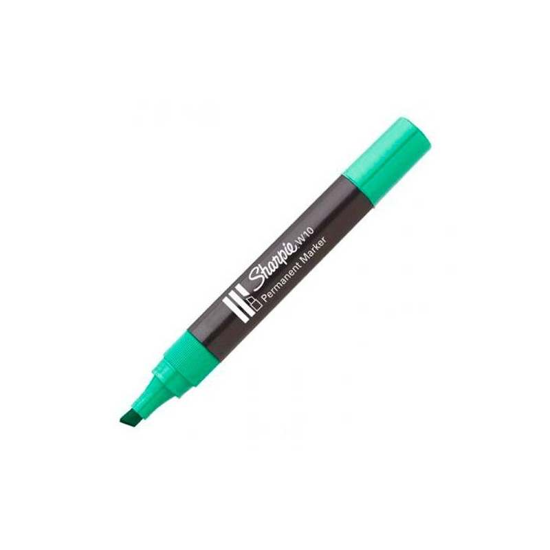 (S0192715) SHARPIE MARCADOR PERMANENTE W10 PUNTA BISELADA VERDE 12 UD