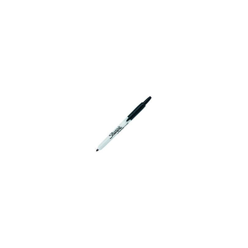 (S0810840) SHARPIE MARCADOR PERMANENTE RETRÁCTIL FINE PUNTA REDONDA 0.9MM NEGRO CAJA 12 UD