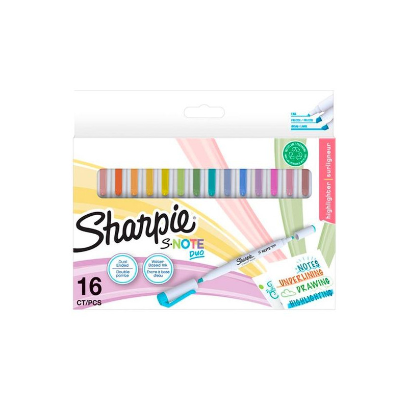 (2182115) SHARPIE ROTULADORES CREATIVOS S-NOTE DUO C/SURTIDOS ESTUCHE 16 UD