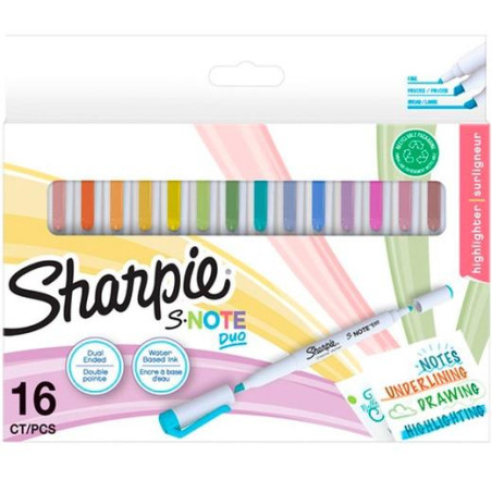 (2182115) SHARPIE ROTULADORES CREATIVOS S-NOTE DUO C/SURTIDOS ESTUCHE 16 UD