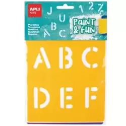 (19407) APLI PLANTILLAS DE FORMAS LETRAS Y NÚMEROS PAINT & FUN PP FLEXIBLE BOLSA DE 6 SURTIDOS