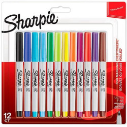 (2065408) SHARPIE ROTULADOR PERMANENTE PUNTA ULTRAFINA C/SURTIDOS BLÍSTER 12 UD
