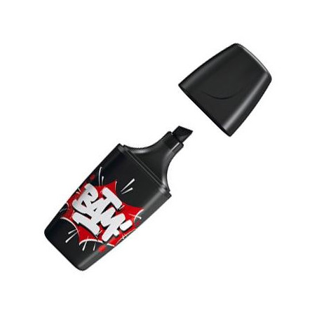 (07/46-10) STABILO MARCADOR FLUORESCENTE BOSS MINI "BAM" NEGRO CAJA 10 UD