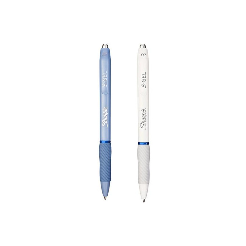 (2162641) SHARPIE BOLÍGRAFO SGEL FASHION TINTA AZUL PUNTA MEDIA 0.7MM BLANCO Y AZUL CELESTE SURTIDOS