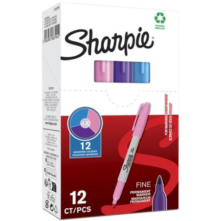 (2168794) SHARPIE MARCADOR PERMANENTE FINE F C/SURTIDOS ROSA/MORADO/TURQUESA