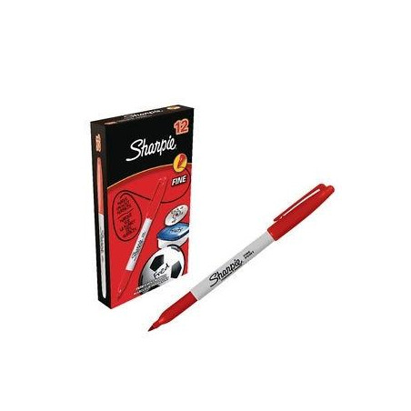(S0810940) SHARPIE MARCADOR PERMANENTE FINE PUNTA REDONDA 0.9MM ROJO