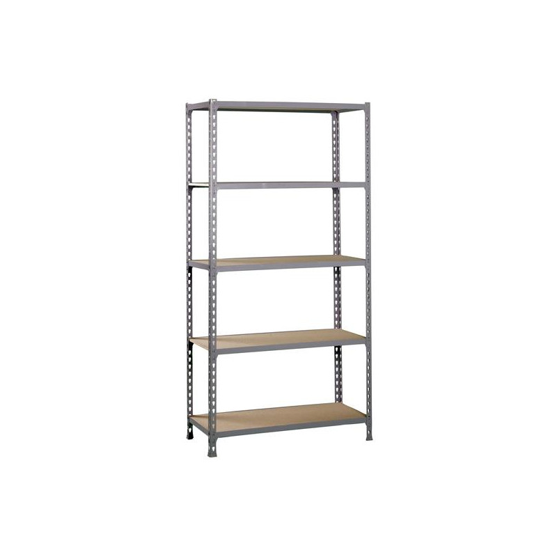 (338100025188045) SIMONRACK KIT MADERCLICK MINI 5/400 ESTANTERÍA METÁLICA 5 BALDAS/150KG DE MADERA 180X80X40CM GRIS