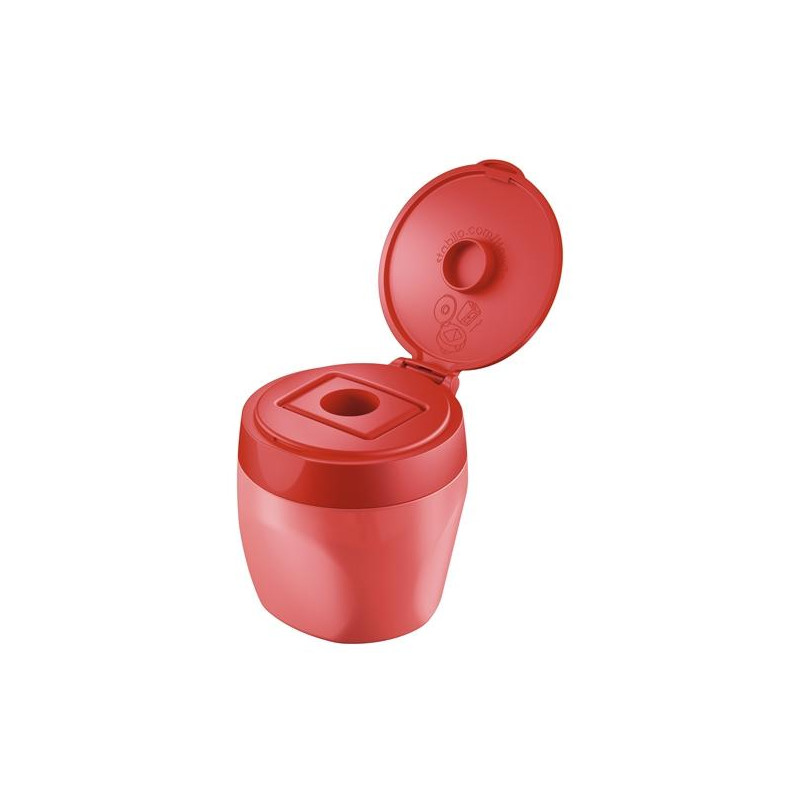 (4849/01-3) STABILO WOODY 3 EN 1 SACAPUNTAS CON DEPÓSITO Y TAPA ROJO