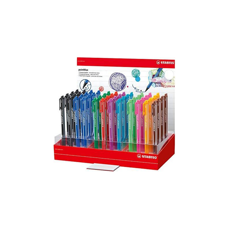 (488/48-1) STABILO ROTULADORES PARA ESCRITURA POINTMAX C/SURTIDOS EXPOSITOR 48 UD