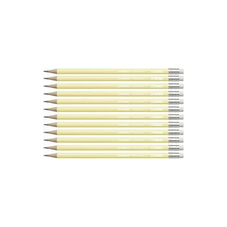 (4908/01-HB) STABILO SWANO LAPIZ GRAFITO CON GOMA PASTEL AMARILLO -12U-
