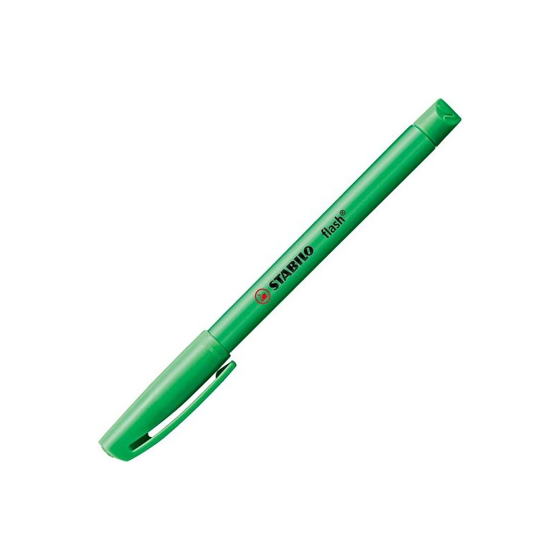 (555/33) STABILO MARCADOR FLUORESCENTE FLASH VERDE CAJA 10 UD