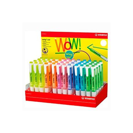 (275/48-1) STABILO MARCADOR FLUORESCENTE SWING COOL 8 COLORES SURTIDOS EXPOSITOR 48 UD