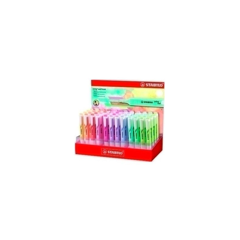 (275/48-8-2) STABILO MARCADOR FLUORESCENTE SWING COOL PASTEL C/SURTIDOS EXPOSITOR 48 UD