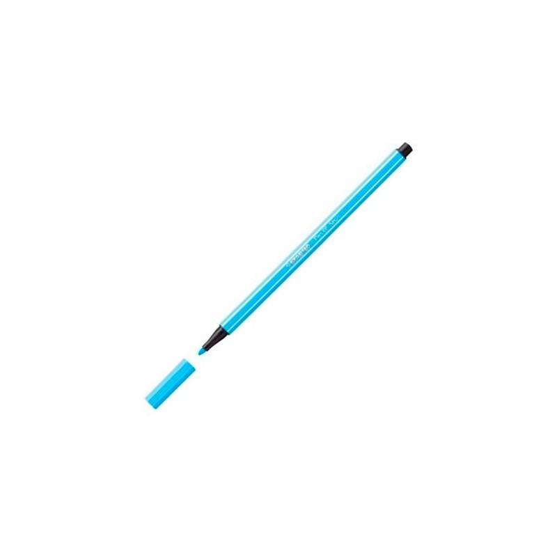 (68/031) STABILO ROTULADOR PEN 68 AZUL FLUORESCENTE CAJA 10 UD
