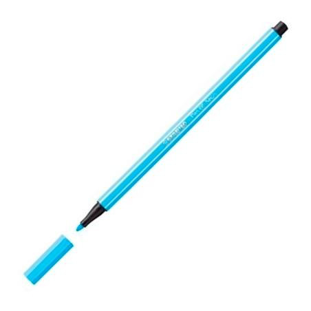 (68/031) STABILO ROTULADOR PEN 68 AZUL FLUORESCENTE CAJA 10 UD