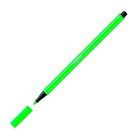 (68/033) STABILO ROTULADOR PEN 68 VERDE FLUORESCENTE CAJA 10 UD