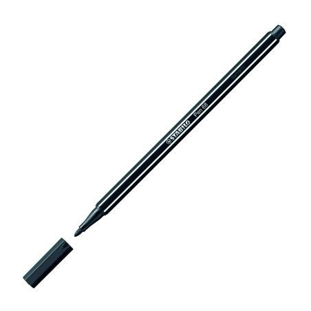 (68/46) STABILO ROTULADOR PEN 68 NEGRO CAJA 10 UD