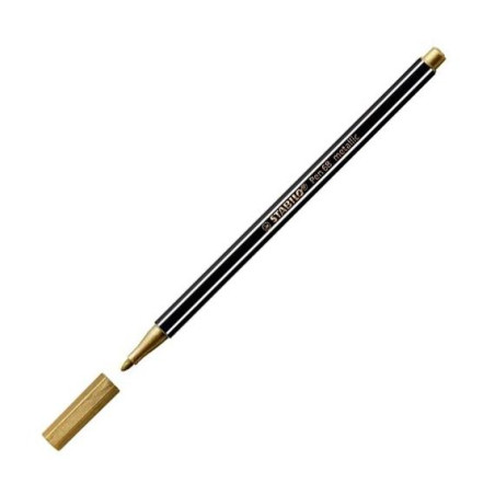 (68/810) STABILO ROTULADOR PEN 68 METALLIC ORO CAJA 10 UD