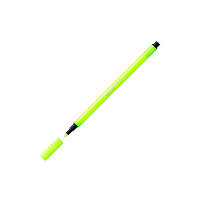 (68/024) STABILO ROTULADOR PEN 68 AMARILLO FLUORESCENTE CAJA 10 UD