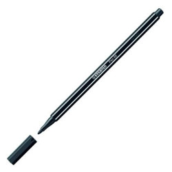 (68/46) STABILO ROTULADOR PEN 68 NEGRO CAJA 10 UD