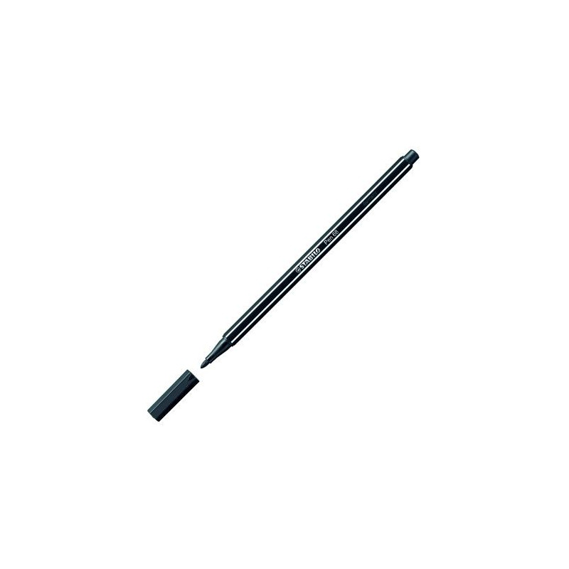 (68/46) STABILO ROTULADOR PEN 68 NEGRO CAJA 10 UD
