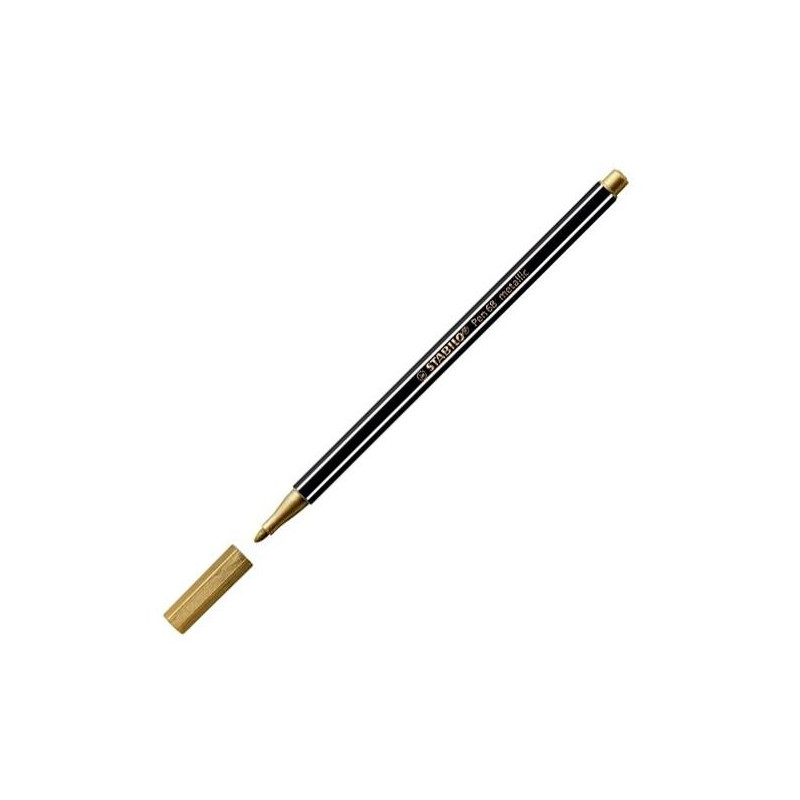 (68/810) STABILO ROTULADOR PEN 68 METALLIC ORO CAJA 10 UD
