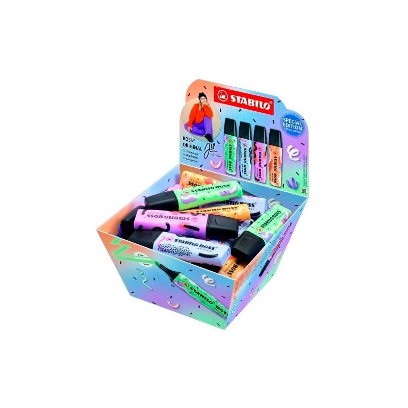 (70/30-2-101) STABILO MARCADOR BOSS EDICIÓN ESPECIAL P/CINCEL COLORES SURTIDOS BOMBONERA 30 UD