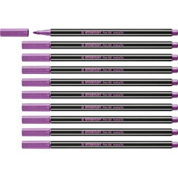 (68/856) STABILO ROTULADOR PEN 68 METALLIC ROSA METÁLICO CAJA 10 UD