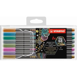 (6808/8-11) STABILO ROTULADORES PEN 68 METALLIC C/SURTIDOS METÁLICOS ESTUCHE DE PLÁSTICO 8 UD