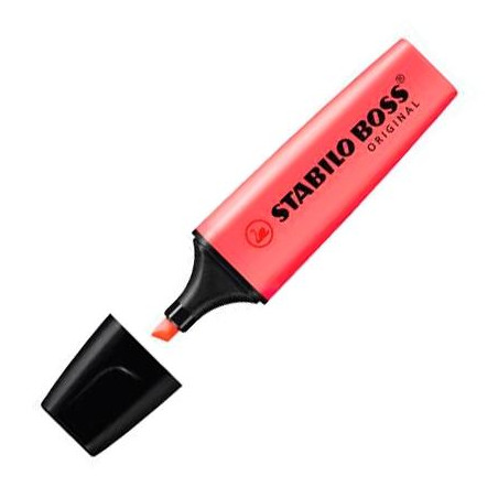 (70/40) STABILO MARCADOR FLUORESCENTE BOSS ORIGINAL ROJO
