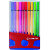 (6820-04) STABILO ROTULADOR PEN 68 COLORES SURTIDOS ESTUCHE PARADE ROJO 20 UD