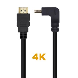 (A120-0457) AISENS CABLE HDMI V2.0 ACODADO PREMIUM ALTA VELOCIDAD HEC 4K@60HZ 18GBPS A/M - A/M NEGRO 2M