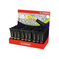 (76/45-1) STABILO MARCADOR FLUORESCENTE SHINE 4 COLORES SURTIDOS EXPOSITOR 45 UD