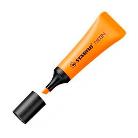 (72/54) STABILO MARCADOR FLUORESCENTE NEON NARANJA CAJA 10 UD