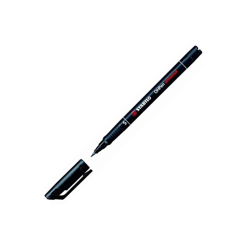(841/46) STABILO MARCADOR PERMANENTE OHPEN UNIVERSAL PUNTA SUPER FINA 0.4MM NEGRO CAJA 10 UD