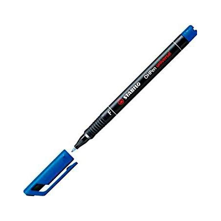 (842/41) STABILO MARCADOR PERMANENTE OHPEN UNIVERSAL PUNTA FINA 0.7MM AZUL CAJA 10 UD